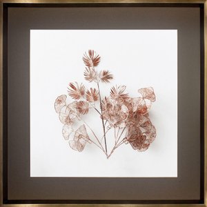 Quadro Decorativo Moderno Folhas e Flores em Linhas 80x80 cm