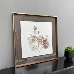 Quadro Decorativo Moderno Folhas e Flores em Linhas 80x80 cm