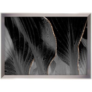 Quadro Decorativo Moderno Folhas em Preto e Branco 100x70 cm