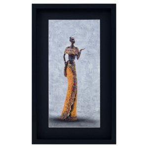 Quadro Decorativo Mulher Africana 35x60cm Quadro Decorativo Mulher Africana 35x60cm