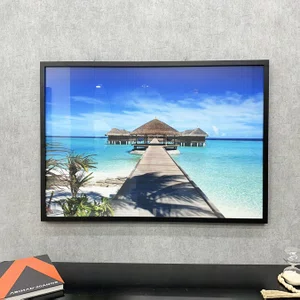 Quadro Decorativo Paisagem Praia Cabanas Sobre o Mar 100x70cm