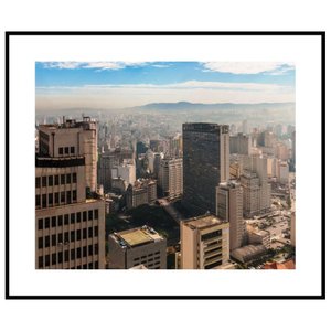 Quadro Decorativo Paisagem Urbana com Moldura Preta 120x100cm Quadro Decorativo Paisagem Urbana com Moldura Preta 120x100cm