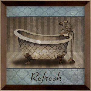Quadro Decorativo para Lavabo com Moldura Marrom Chanfrada Refresh 35x35cm Quadro Decorativo para Lavabo com Moldura Marrom Chanfrada Refresh 35x35cm