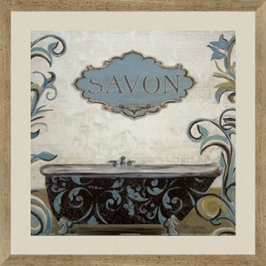 Quadro Decorativo para Lavabo com Moldura na Cor Prata Envelhecida Savon 40x40cm Quadro Decorativo para Lavabo com Moldura na Cor Prata Envelhecida Savon 40x40cm