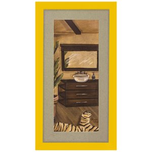 Quadro Decorativo para Lavabo Moldura Amarela 20x30cm