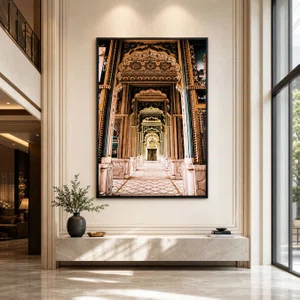 Quadro Decorativo Patrika Gate em  Jaipur Arquitetura Indiana Elegante 100x150 cm