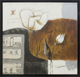 Quadro Decorativo Pintura com Texura e Relevo em Tela 100x100cm Quadro Decorativo Pintura com Texura e Relevo em Tela 100x100cm