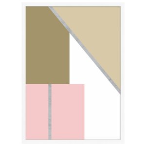 Quadro Decorativo Rosê Colorido Formas Geométrica 50x70 cm