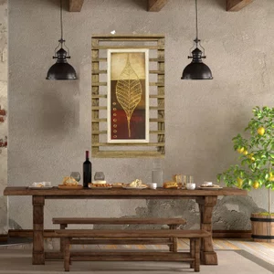 Quadro Decorativo Rústico Folha Minimalista 40x70cm