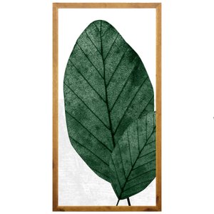 Quadro Decorativo Rústico Folhas Verdes 50x100cm Quadro Decorativo Rústico Folhas Verdes 50x100cm