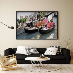 Quadro Decorativo Veneza Barcos 140x100cm