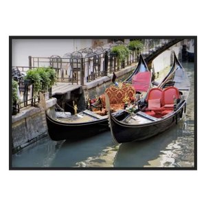 Quadro Decorativo Veneza Barcos Gôndolas 100x70cm Quadro Decorativo Veneza Barcos Gôndolas 100x70cm
