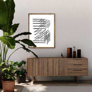 Quadro Desenho Abstrato Decorativo Riscos de Giz