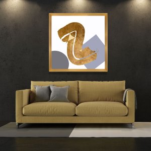 Quadro Dourado Decorativo Arte Moderna Abstrata Escolha o Tamanho