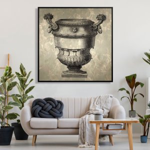 Quadro em Canvas com Moldura Preta - Arte Ânfora Grega: Elegância Clássica para sua Decoração Quadro em Canvas com Moldura Preta - Arte Ânfora Grega: Elegância Clássica para sua Decoração