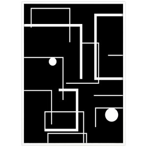 Quadro em Preto e Branco Formas Geométricas 60x80 cm Quadro em Preto e Branco Formas Geométricas 60x80 cm