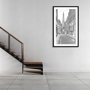 Quadro em Preto e Branco Fotocópia Shard London Bridge 60x100 cm