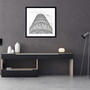 Quadro em Preto e Branco Fotocópia Torre de Pisa 60x60 cm