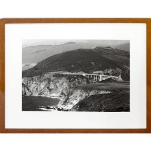 Quadro em Preto e Branco Paisagem Ponte Bixby Creek 40x30 cm Quadro em Preto e Branco Paisagem Ponte Bixby Creek 40x30 cm
