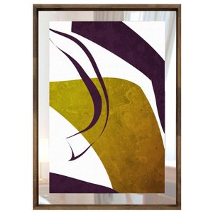 Quadro Tela Abstrata Colorida com Espelho e Moldura 80x110cm