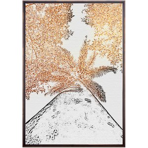 Quadro em Tela Canvas com Moldura Flutuante Coqueiros 70x120 cm Quadro em Tela Canvas com Moldura Flutuante Coqueiros 70x120 cm