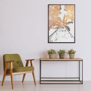 Quadro em Tela Canvas com Moldura Flutuante Coqueiros 70x120 cm