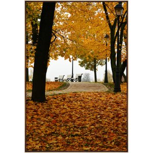 Quadro em Tela Canvas com Moldura Marrom Paisagem Natureza 100x150cm Quadro em Tela Canvas com Moldura Marrom Paisagem Natureza 100x150cm