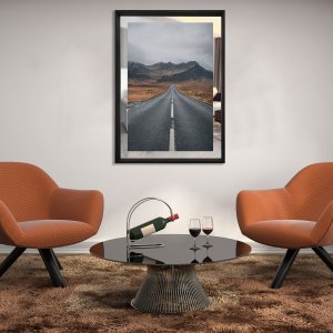 Quadro em Tela Paisagem Estrada e Montanhas na Islândia 80x110cm