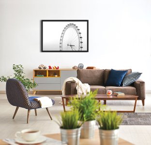 Quadro Escandinavo com Moldura Preta London Eye 90x60cm