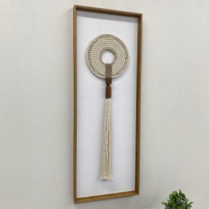 Quadro Escultura Decorativa Arte a Mão em Corda Traçada e Madeira 40x120 cm Quadro Escultura Decorativa Arte a Mão em Corda Traçada e Madeira 40x120 cm