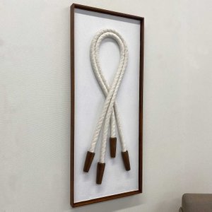 Quadro Escultura Decorativa em Barbante e Madeira: Arte a Mão 40x100 cm Quadro Escultura Decorativa em Barbante e Madeira: Arte a Mão 40x100 cm