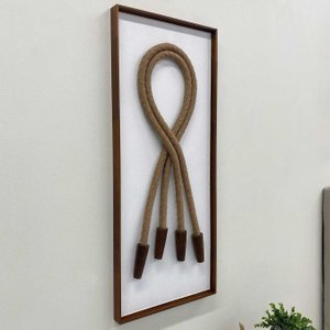 Quadro Escultura Decorativa em Barbante e Madeira: Essência Artesanal 40x100 cm Quadro Escultura Decorativa em Barbante e Madeira: Essência Artesanal 40x100 cm