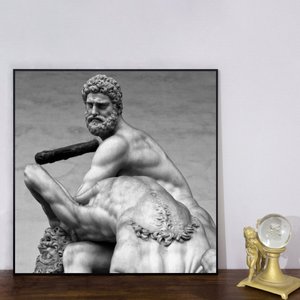 Quadro Escultura Hércules e Nesso Centauro por Dorival Moreira