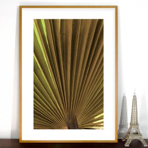 Quadro Floral Decorativo com Moldura Marrom Folha de Palmeira