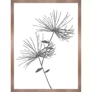 Quadro Floral Minimalista com Moldura Cobre Rosê 60x80 cm