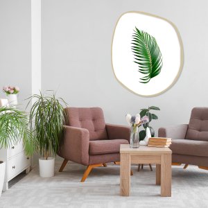 Quadro Formato Orgânico com Moldura Marupá | Folhas de Palmeira Cascata Quadro Formato Orgânico com Moldura Marupá | Folhas de Palmeira Cascata