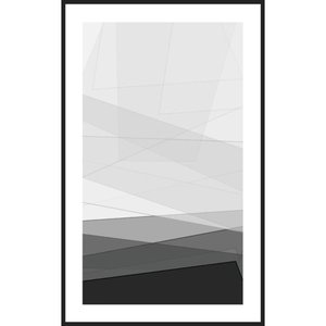 Quadro Geométrico Abstrato em Preto e Branco - Escolha o Tamanho