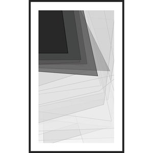 Quadro Geométrico Abstrato em Preto e Branco Decorativo - Escolha o Tamanho