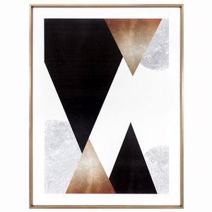 Quadro Geométrico Abstrato Escandinavo Triângulos 60x80cm