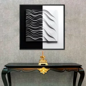 Quadro Geométrico Abstrato Moderno Design e Contraste com Moldura e Vidro Quadro Geométrico Abstrato Moderno Design e Contraste com Moldura e Vidro