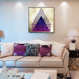 Quadro Geométrico Arte Moderna Triângulos 70x70 cm