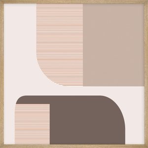 Quadro Geométrico Decorativo Moderno Cores Nude Moldura Laminada