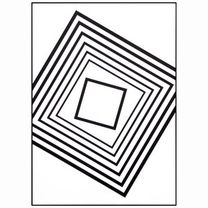 Quadro Geométrico em Preto e Branco Quadrados 50x70cm