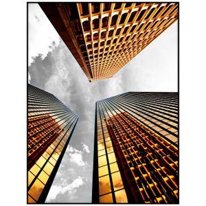 Quadro Grande Decorativo Arquitetura de Edifícios com Moldura Preta - Escolha o Tamanho Quadro Grande Decorativo Arquitetura de Edifícios com Moldura Preta - Escolha o Tamanho