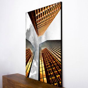 Quadro Grande Decorativo Arquitetura de Edifícios com Moldura Preta - Escolha o Tamanho