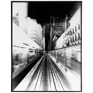 Quadro Grande Paisagem Urbana em Preto e Branco com Moldura 90x120 cm Quadro Grande Paisagem Urbana em Preto e Branco com Moldura 90x120 cm