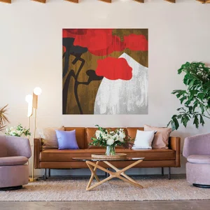 Quadro Grande Tela Canvas Floral Colorida 90x90cm