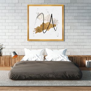 Quadro Decorativo Moderno Ilustração Arte Gold Abstrata - Vários Tamanhos