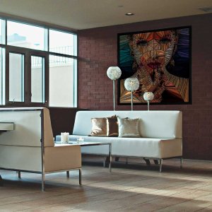 Quadro Moderno com Moldura Chanfrada Arte Mulher Geométrica - Escolha o Tamanho