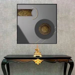 Quadro Moderno Texturizado de Círculos com Moldura e Vidro para Decoração Quadro Moderno Texturizado de Círculos com Moldura e Vidro para Decoração